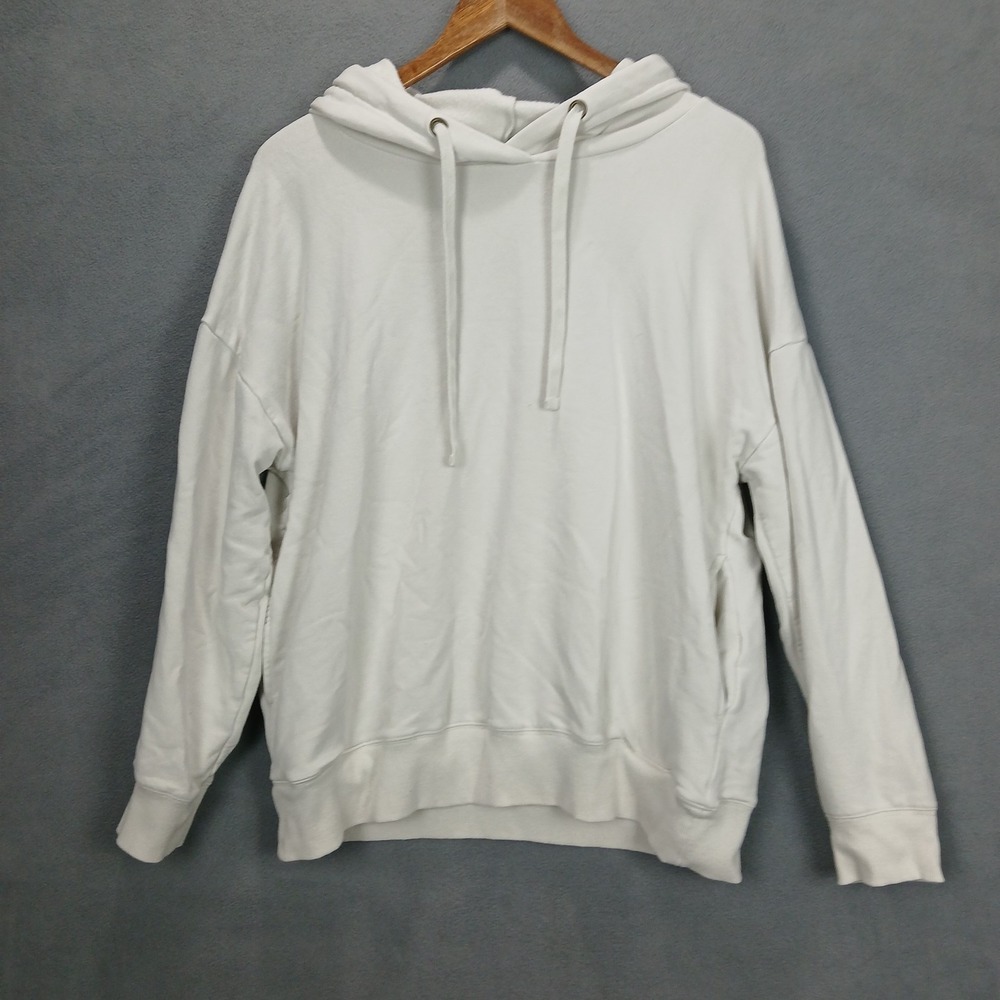Buffalo David Bitton Sweatshirt Mens‎ XL White Fleece Lined Hooded Down Shoulder